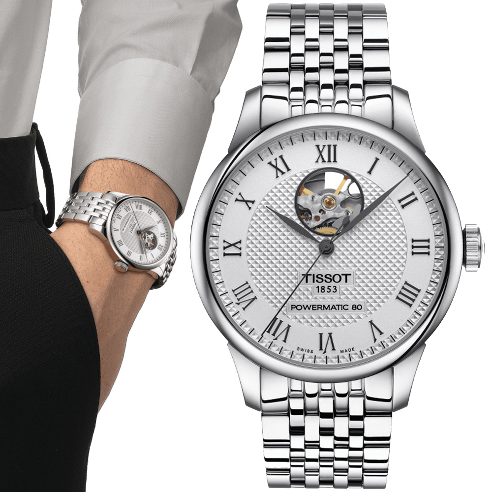 TISSOT 天梭 官方授權 LE LOCLE力洛克 開芯機械腕錶 錶 週年慶 雙11 / T0064071103302 / T006.407.11.033.02