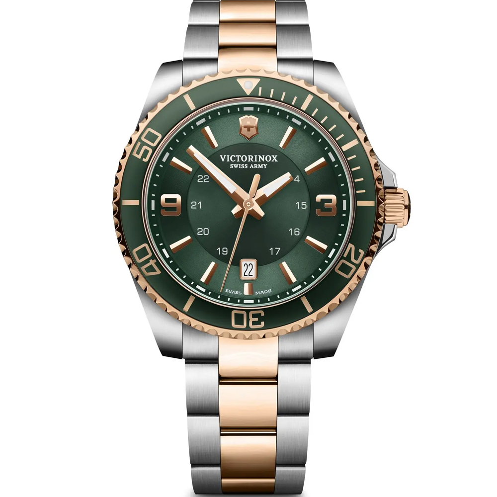 VICTORINOX 瑞士維氏 瑞士 Maverick Large 潛水大三針腕錶-綠43mm VISA-242008