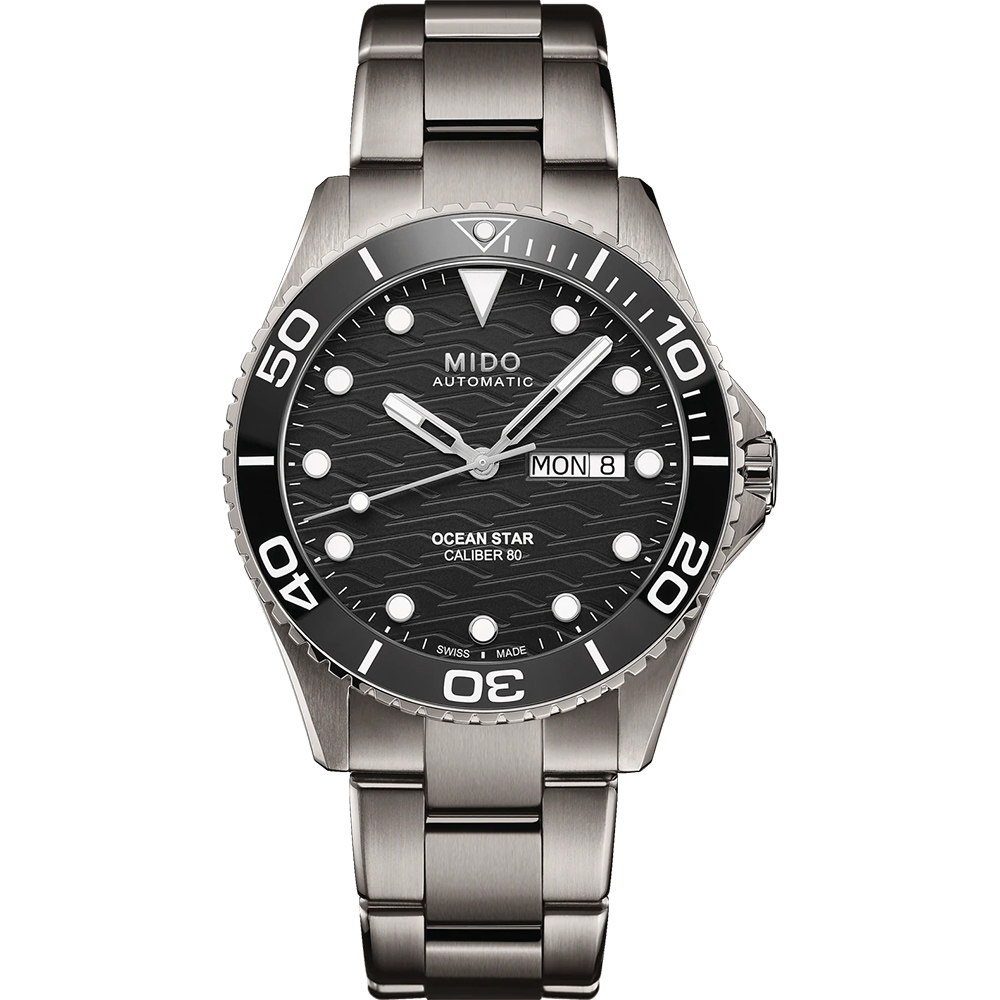 MIDO 美度 官方授權 Ocean Star 200C 鈦金屬 海洋之星陶瓷圈潛水錶 百貨周年慶-黑/42.5mm M0424304405100