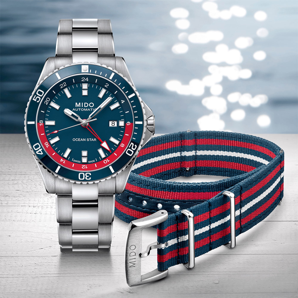 MIDO 美度 官方授權 百事圈 Ocean Star GMT 海洋之星200米潛水機械錶 百貨周年慶 M0266291104100