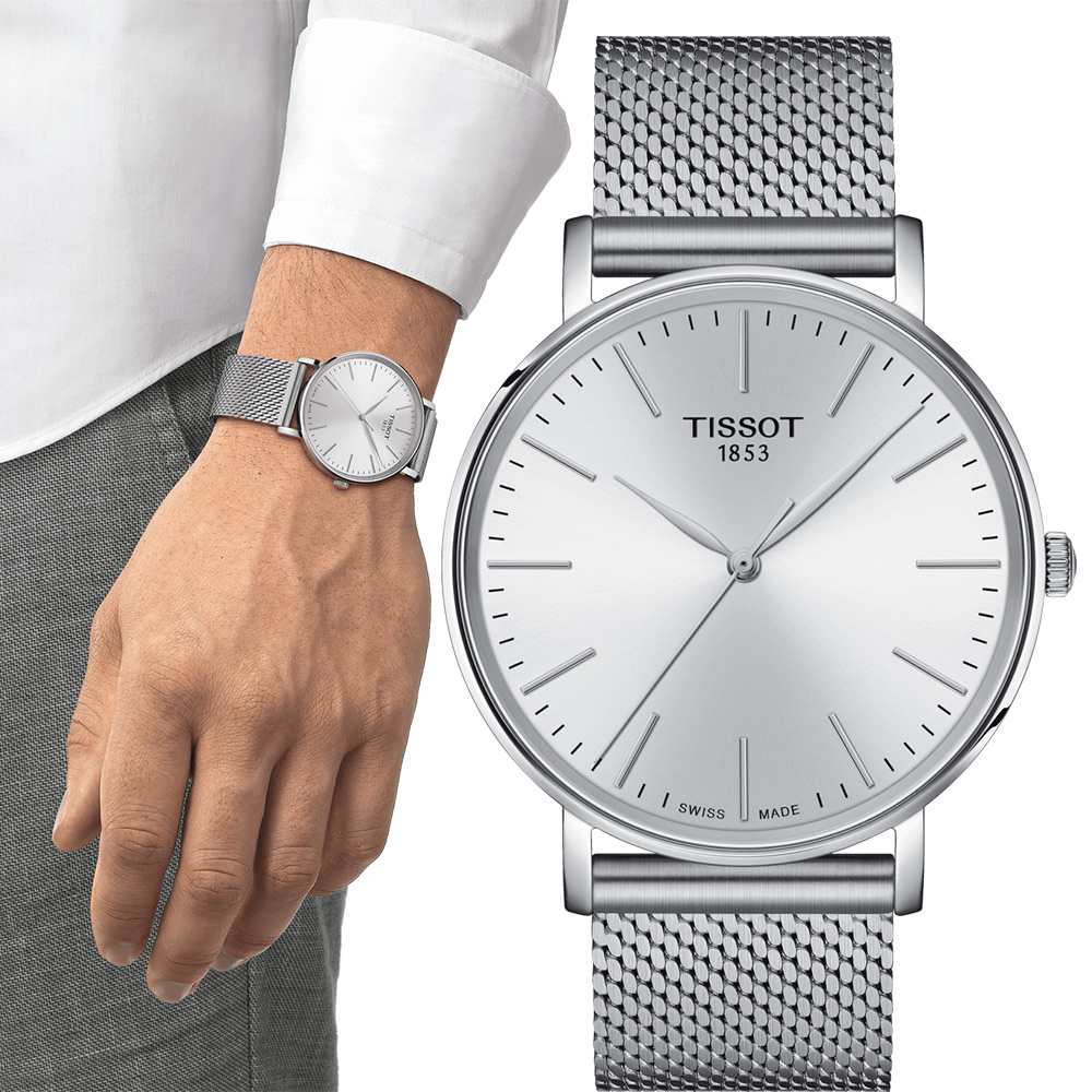 TISSOT 天梭 Everytime 經典雋永時尚錶-T1434101101100/白40mm