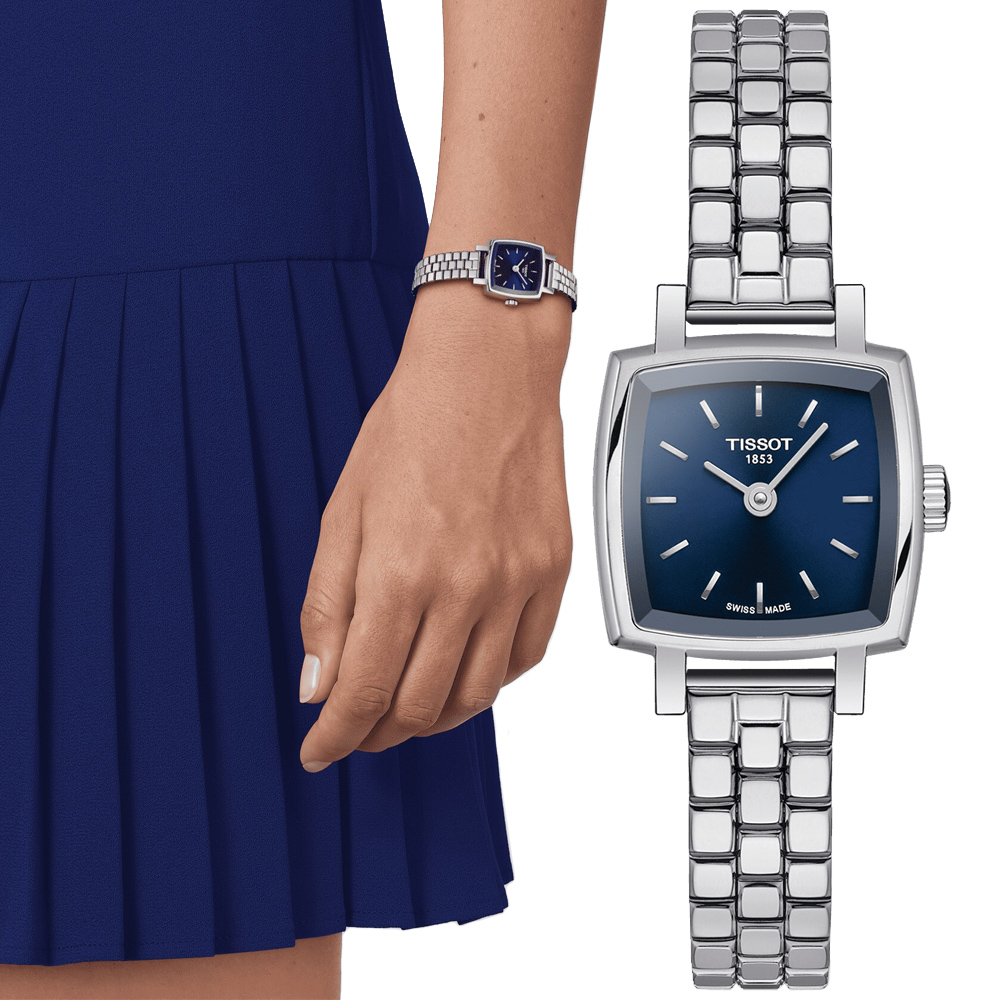 TISSOT 天梭 官方授權 LOVELY系列 典雅時尚腕錶-藍 錶 週年慶 雙11 / T0581091104101 / T058.109.11.041.01