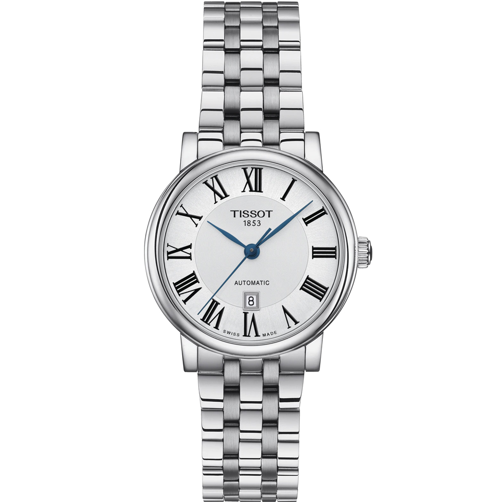 TISSOT 天梭 官方授權  CARSON 經典時尚機械女錶(T1222071103300)30mm