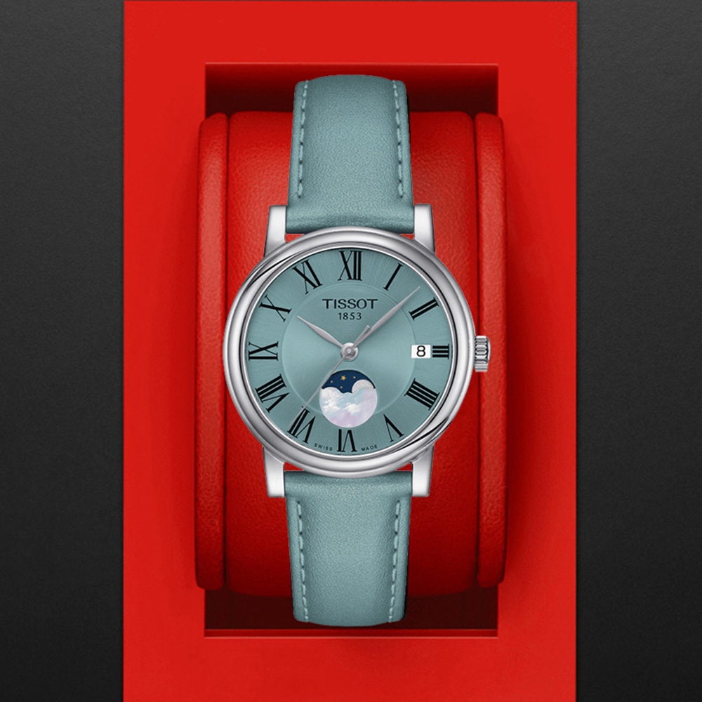 TISSOT 天梭 官方授權 CARSON系列 羅馬月相女性腕錶 錶 週年慶 雙11 / T1222231635300 / T122.223.16.353.00