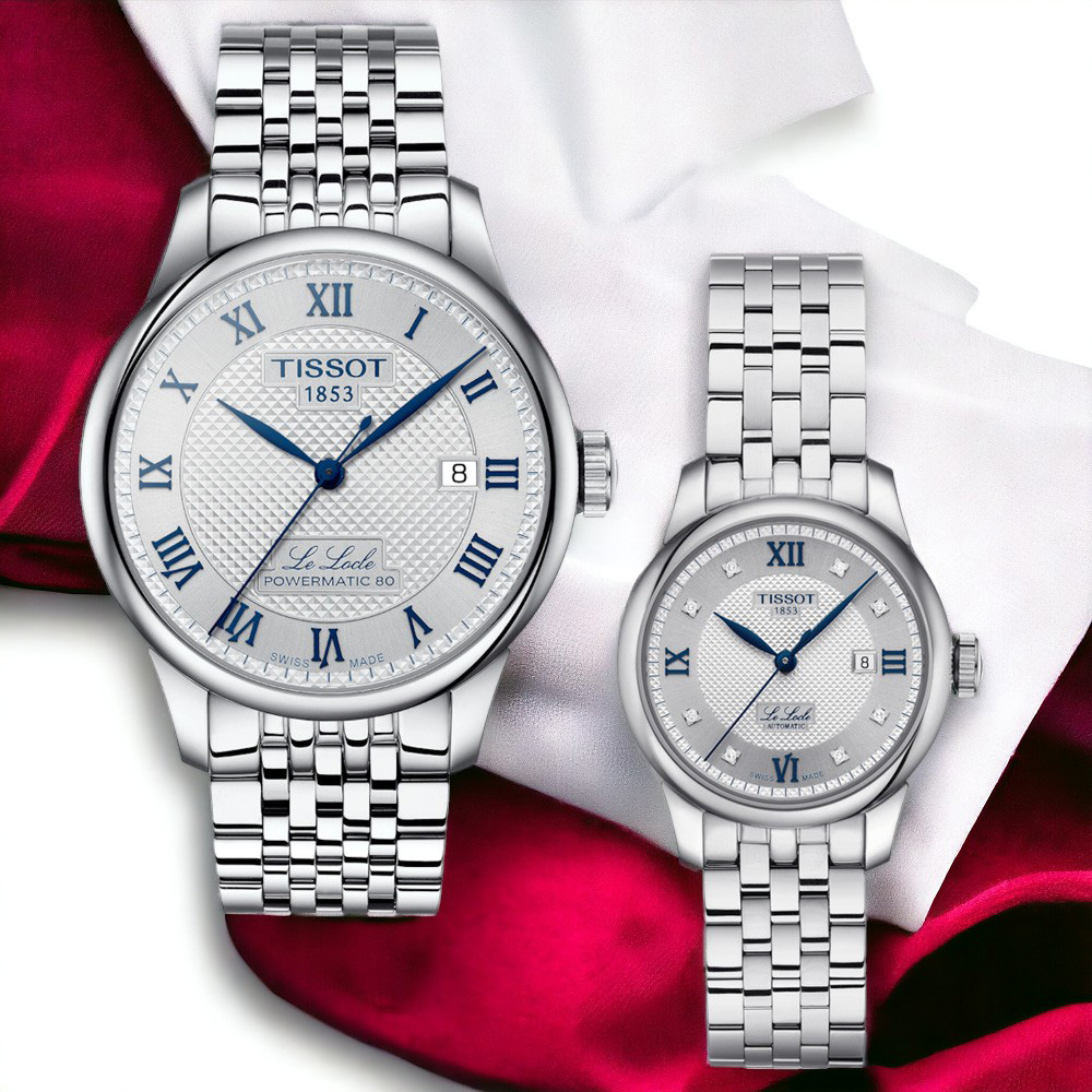 TISSOT 天梭 錶 LE LOCLE 力洛克 20周年自動機械對錶-T0064071103303+T0062071103601
