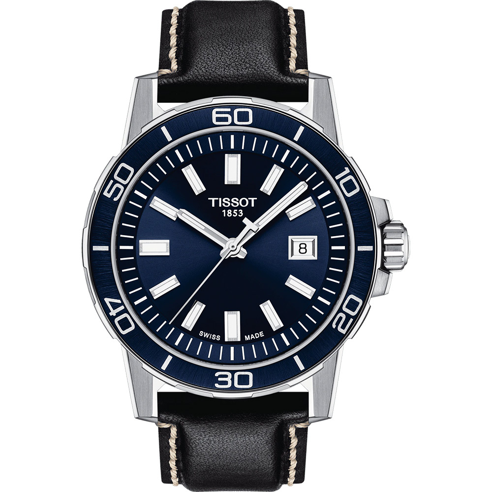 TISSOT 天梭 官方授權 Supersport 石英手錶 百貨周年慶-藍x黑/44mm T1256101604100