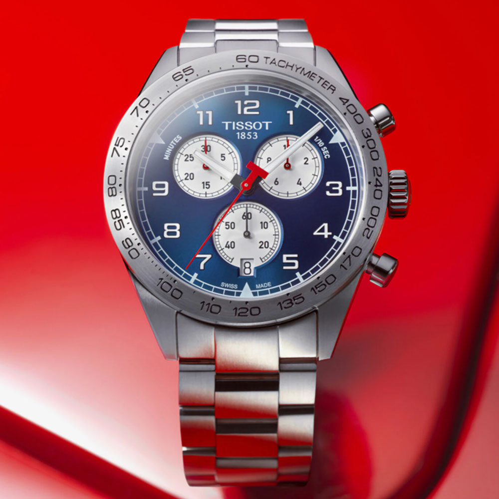 TISSOT 天梭 官方授權 PRS516 賽車運動三眼計時腕錶 錶 週年慶 雙11 / T1316171104200 / T131.617.11.042.00