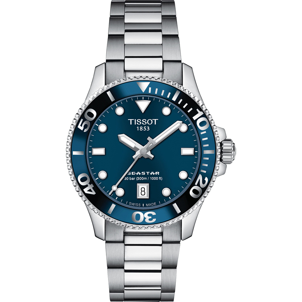 TISSOT 天梭 官方授權 Seastar 1000 海洋之星300米潛水女錶 百貨周年慶-36mm T1202101104100