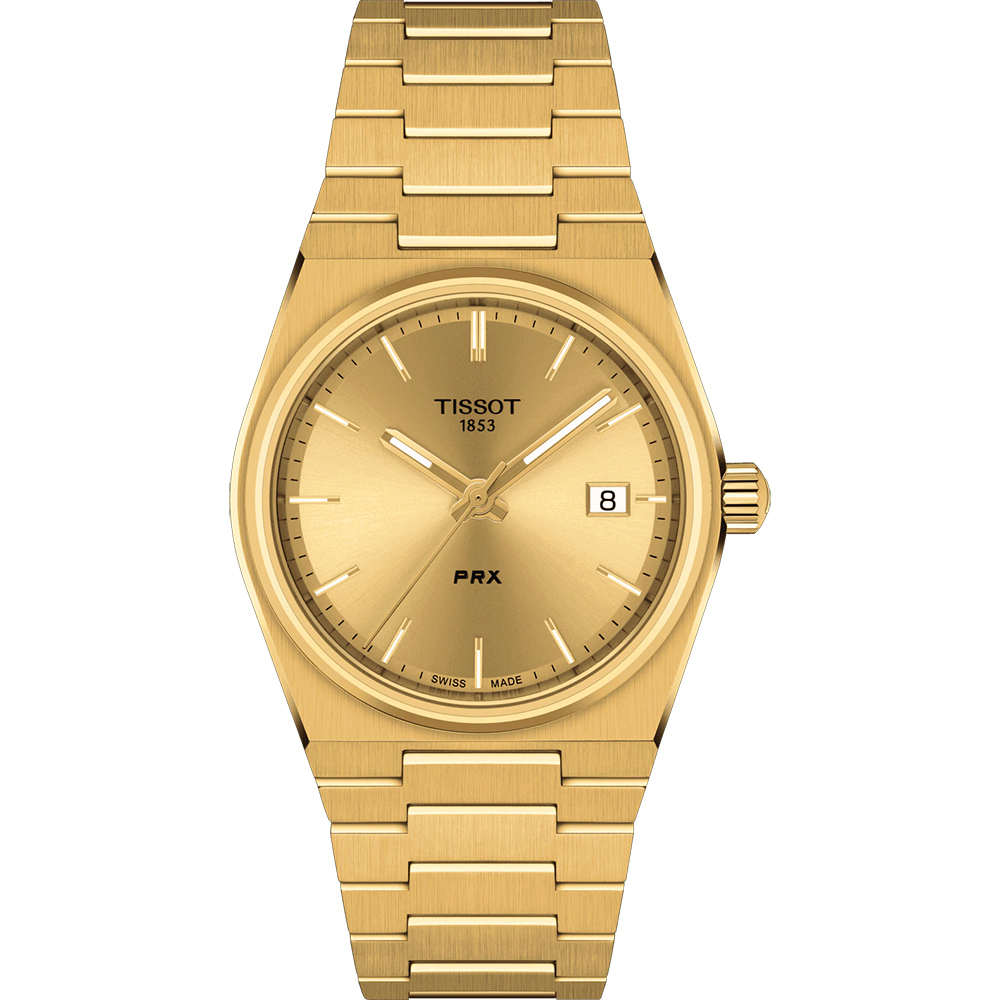 TISSOT 天梭 官方授權 PRX系列 70年代復刻石英女錶 百貨周年慶-金/35mm T1372103302100