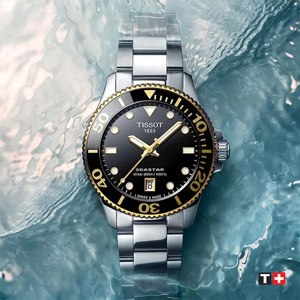 TISSOT 天梭 官方授權 Seastar 1000 海洋之星300米潛水女錶 中性錶 周年慶獻禮-36mm T120.210.21.051.00