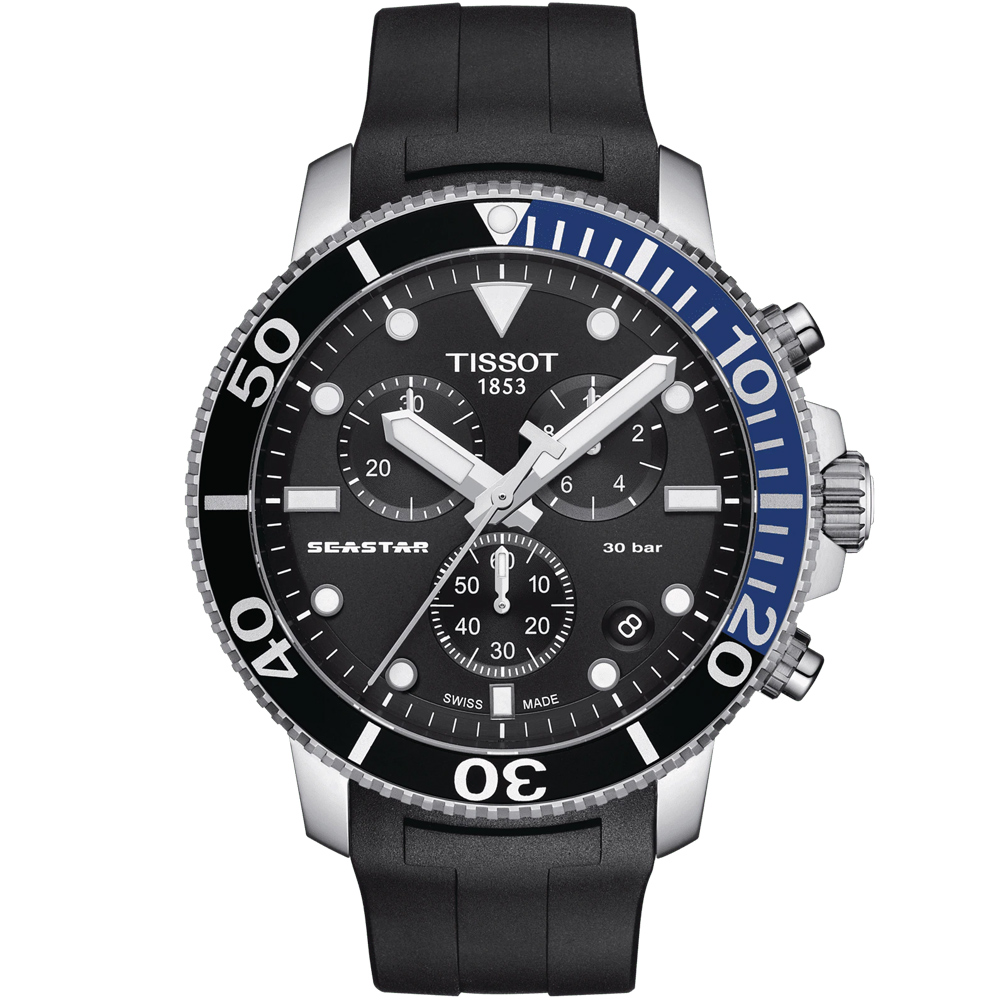 TISSOT 天梭 官方授權 Seastar 1000 海洋之星 可樂圈 300米潛水計時錶 雙11盛典-45.5mm T120.417.17.051.02