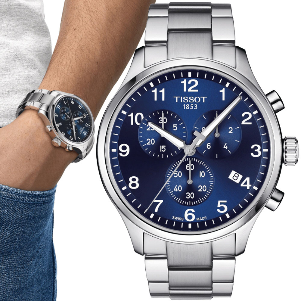 TISSOT 天梭 官方授權 韻馳系列 XL三眼計時腕錶 錶 週年慶 雙11 / T1166171104701 / T116.617.11.047.01