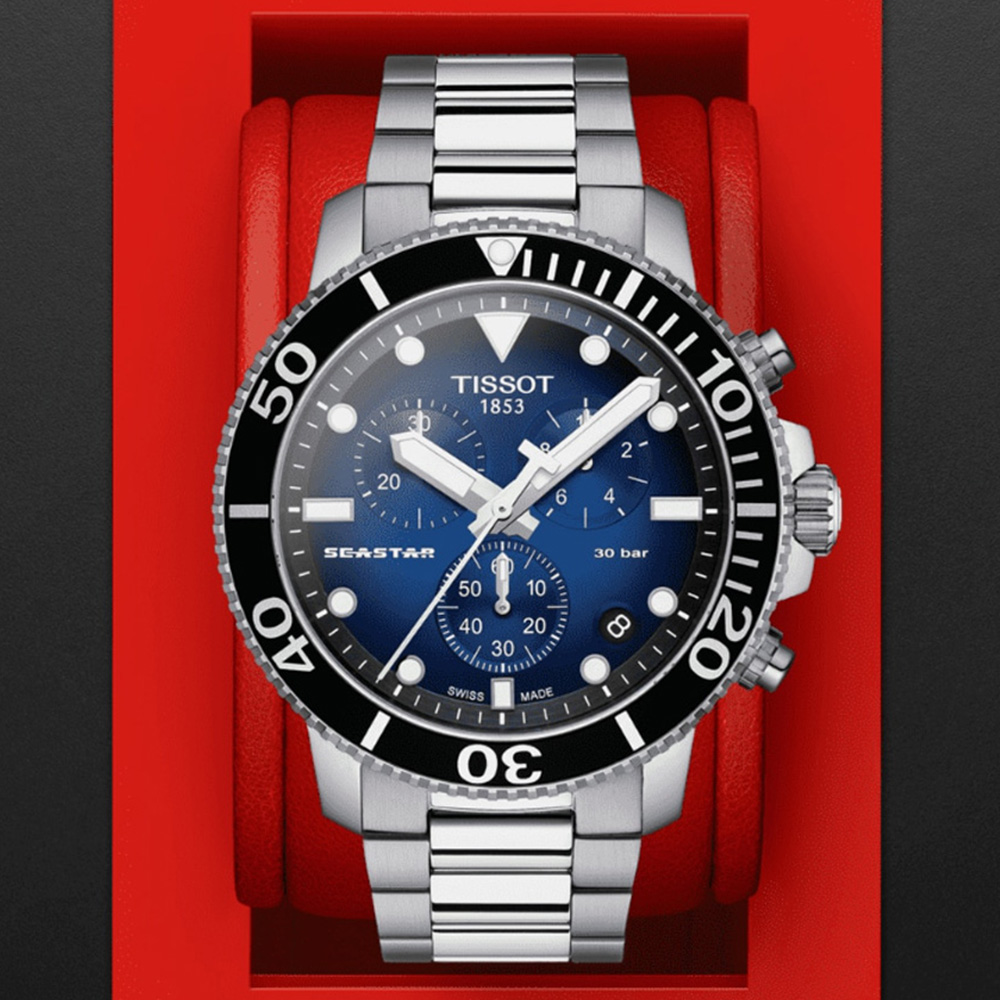 TISSOT 天梭 官方授權 SEASTAR 1000 海洋之星 計時腕錶 錶 週年慶 雙11 T1204171104101 / T120.417.11.041.01