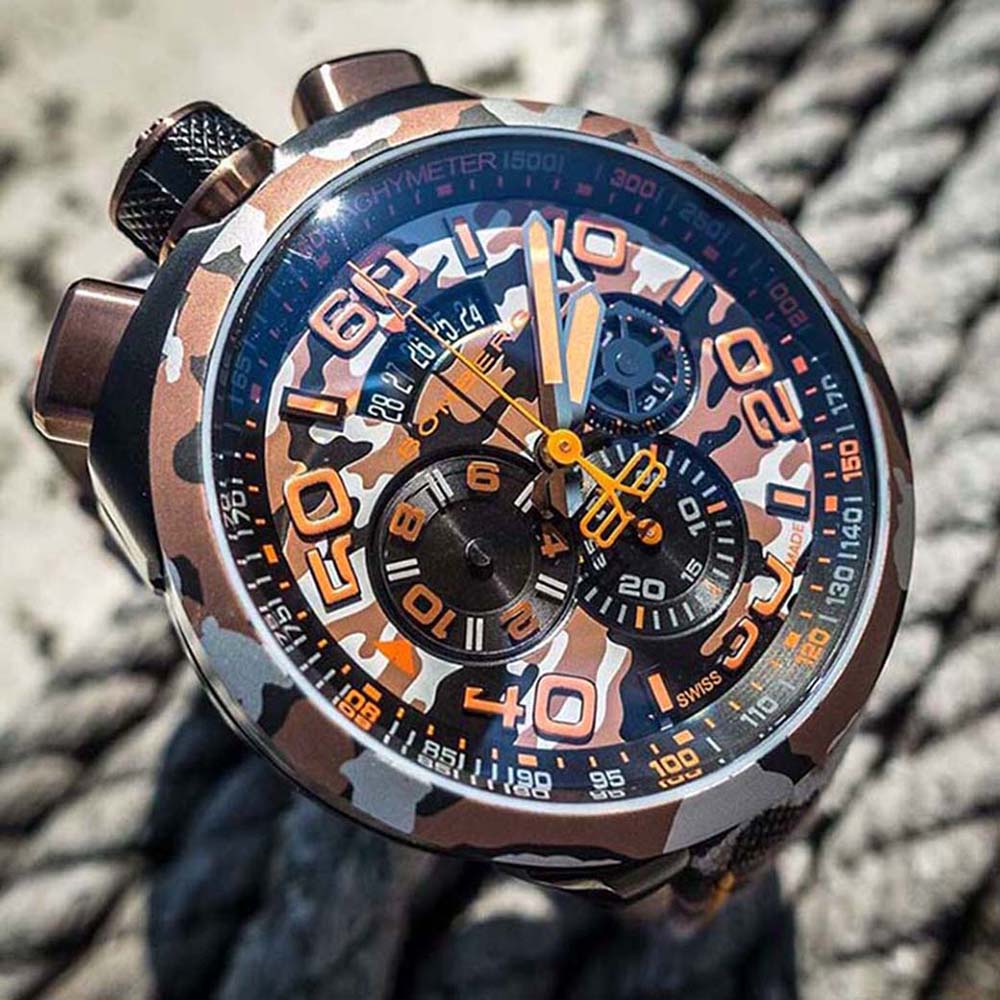 BOMBERG 炸彈錶 BOLT-68 系列 沙哈拉迷彩計時碼錶_BS45CHPCA.047.3