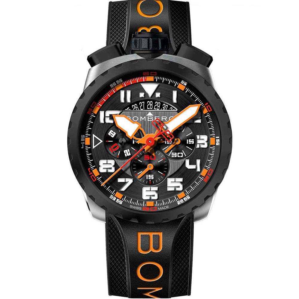 BOMBERG 炸彈錶 BOLT-68 系列 橘色霓虹飛行計時碼錶_BS45CHSP.050-11.3