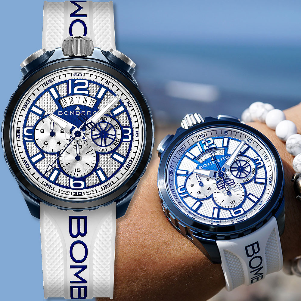 BOMBERG 炸彈錶 BOLT-68 普魯士藍計時碼錶 手錶-45mm BS45CHPBL.064-5.12