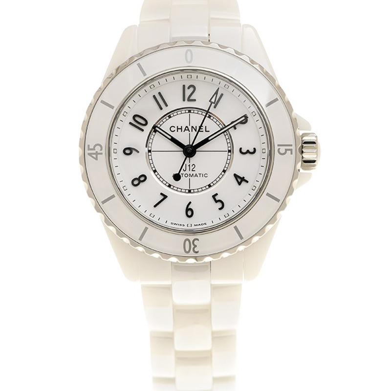 CHANEL 香奈兒 (H5699) J12 自動上鍊陶瓷鏈帶款x白x33mm