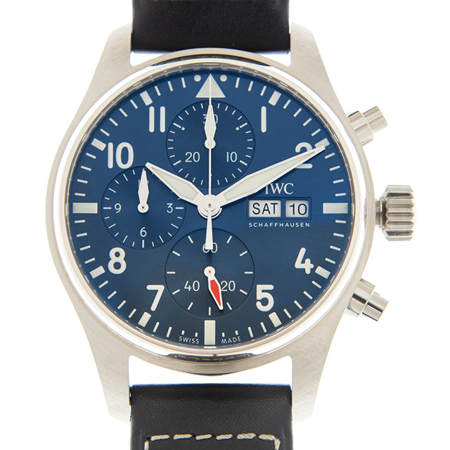 IWC 萬國 錶 飛行員計時(IW388101)藍面藍色皮帶機械款x41mm