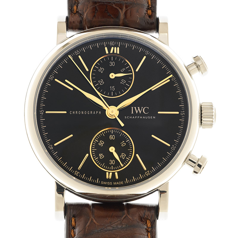 IWC 萬國 錶 Portofino柏濤菲諾經典計時皮帶款(IW391404)x黑面x咖啡皮帶x39mm