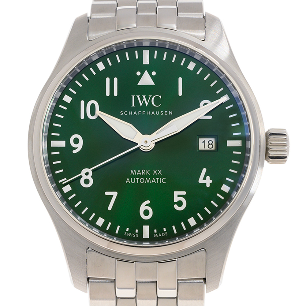 IWC 萬國 馬克二十飛行員鏈帶款x綠面x40mm