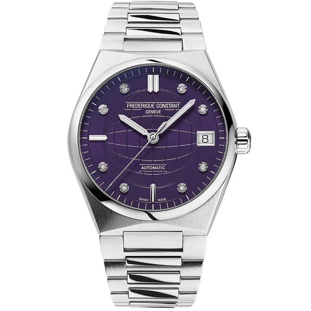 CONSTANT 康斯登 Highlife 紫色版 鑽石機械女錶-34mm 附贈橡膠錶帶乙只(FC-303PD2NH6B)