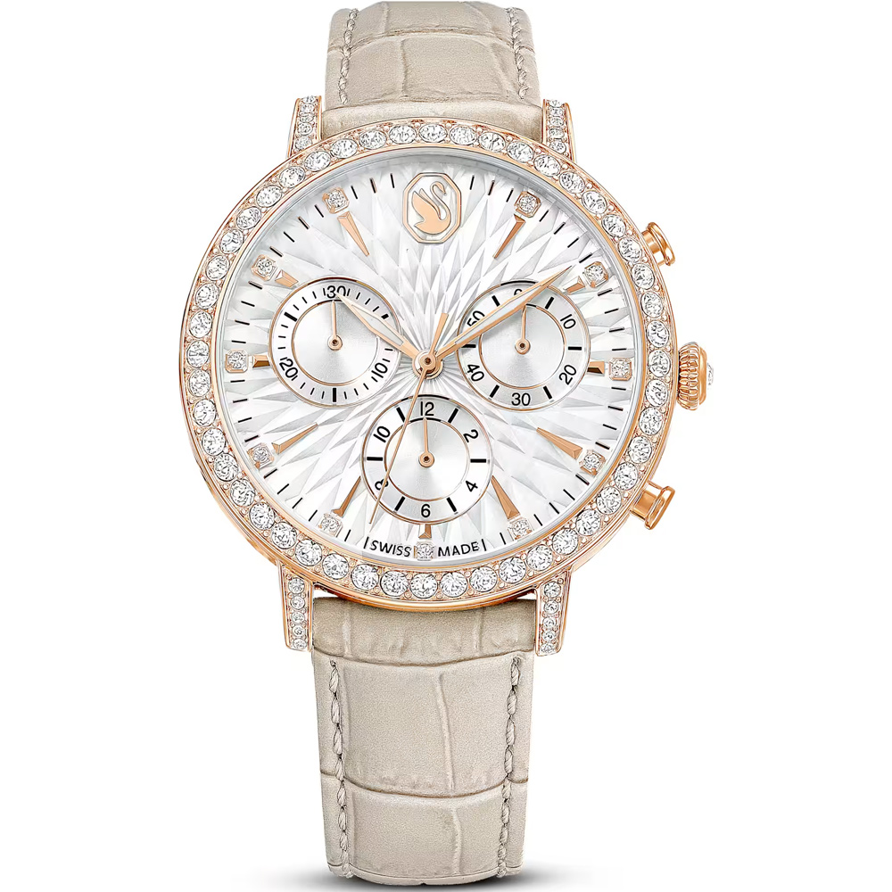 SWAROVSKI 施華洛世奇 Matrix Tennis Chrono 計時手錶-36mm杏色 5702849