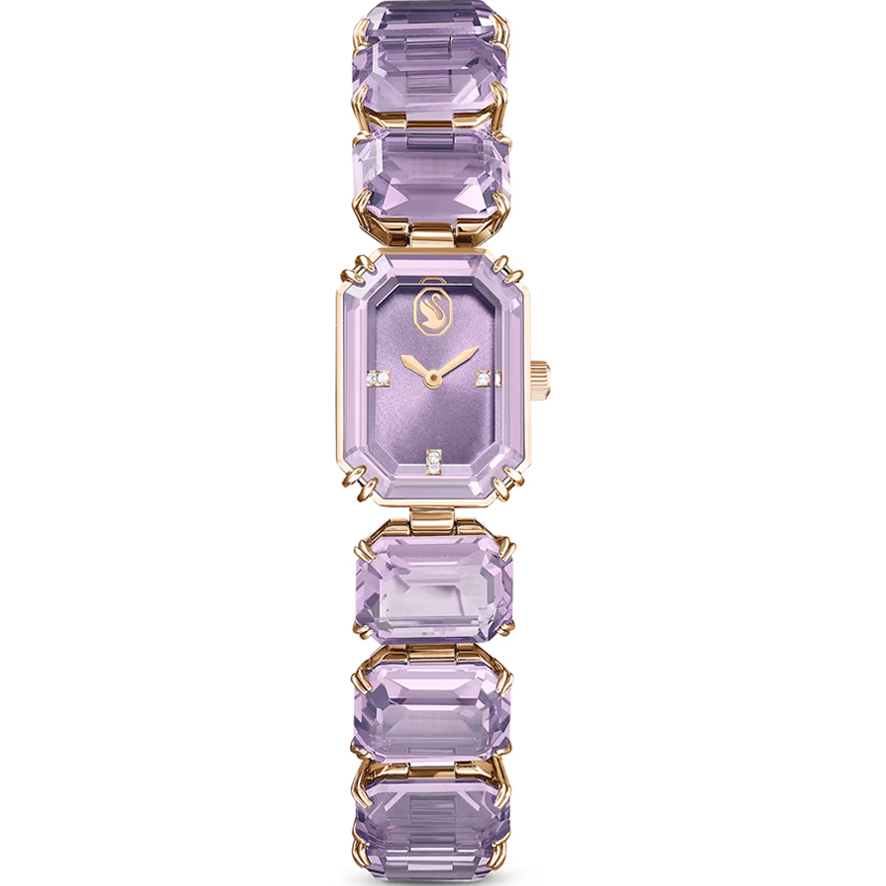 水晶八角形♡多面カット♡No.2542 SWAROVSKI 施華洛世奇Millenia 風格無限八角切割水晶腕錶-紫5722364