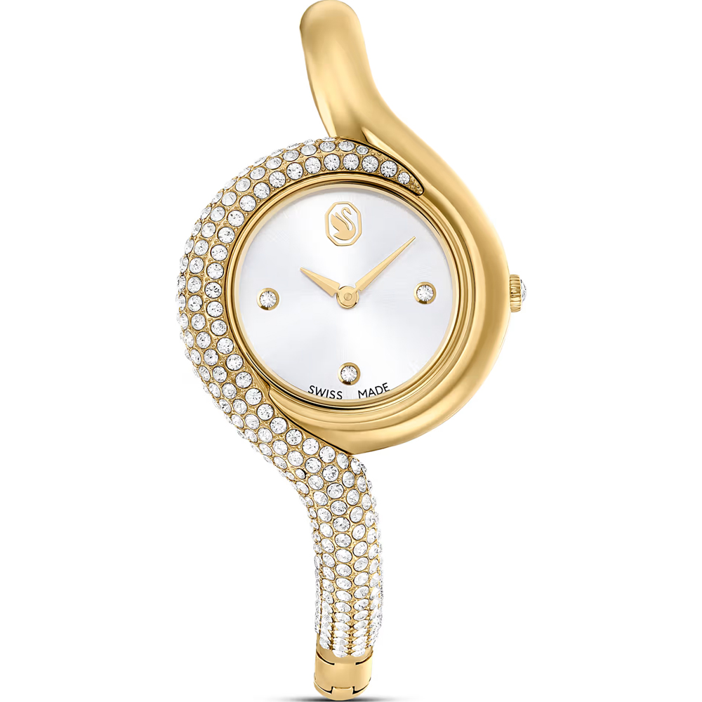SWAROVSKI 施華洛世奇 Dextera Asymmetric 手鐲式腕錶-29mm金色 5708030