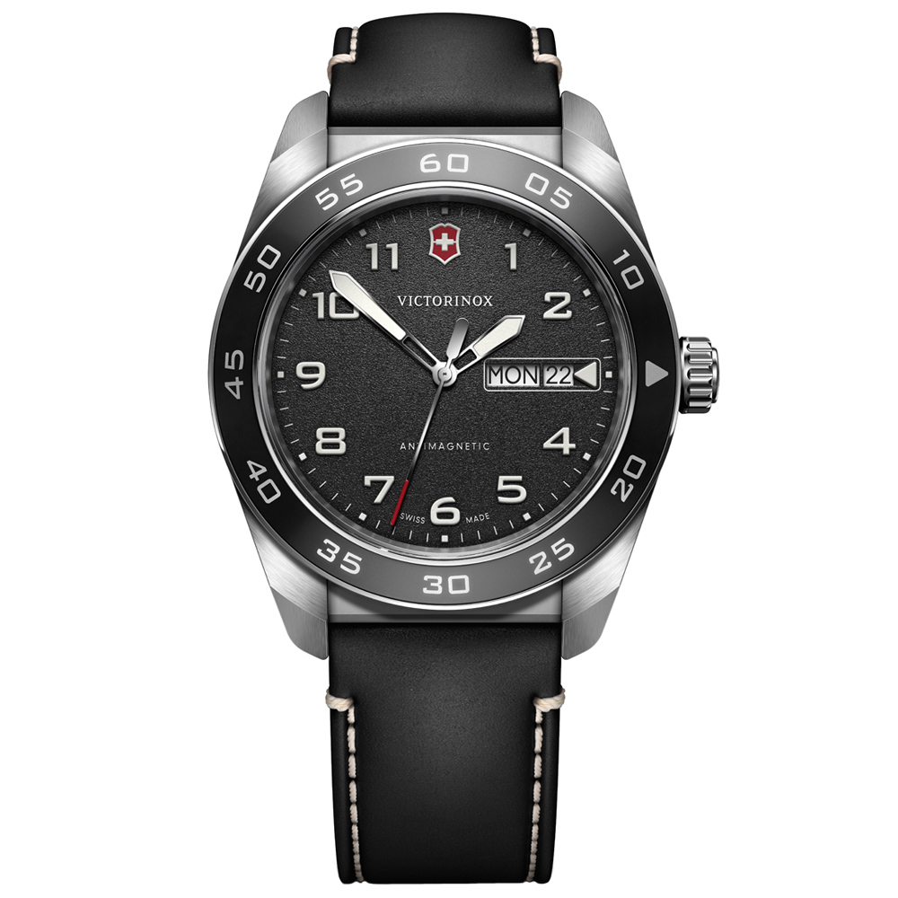 VICTORINOX 瑞士維氏 Swiss Army 浮雕時標 時尚腕錶 錶 手錶 送禮 42mm / VISA-242041