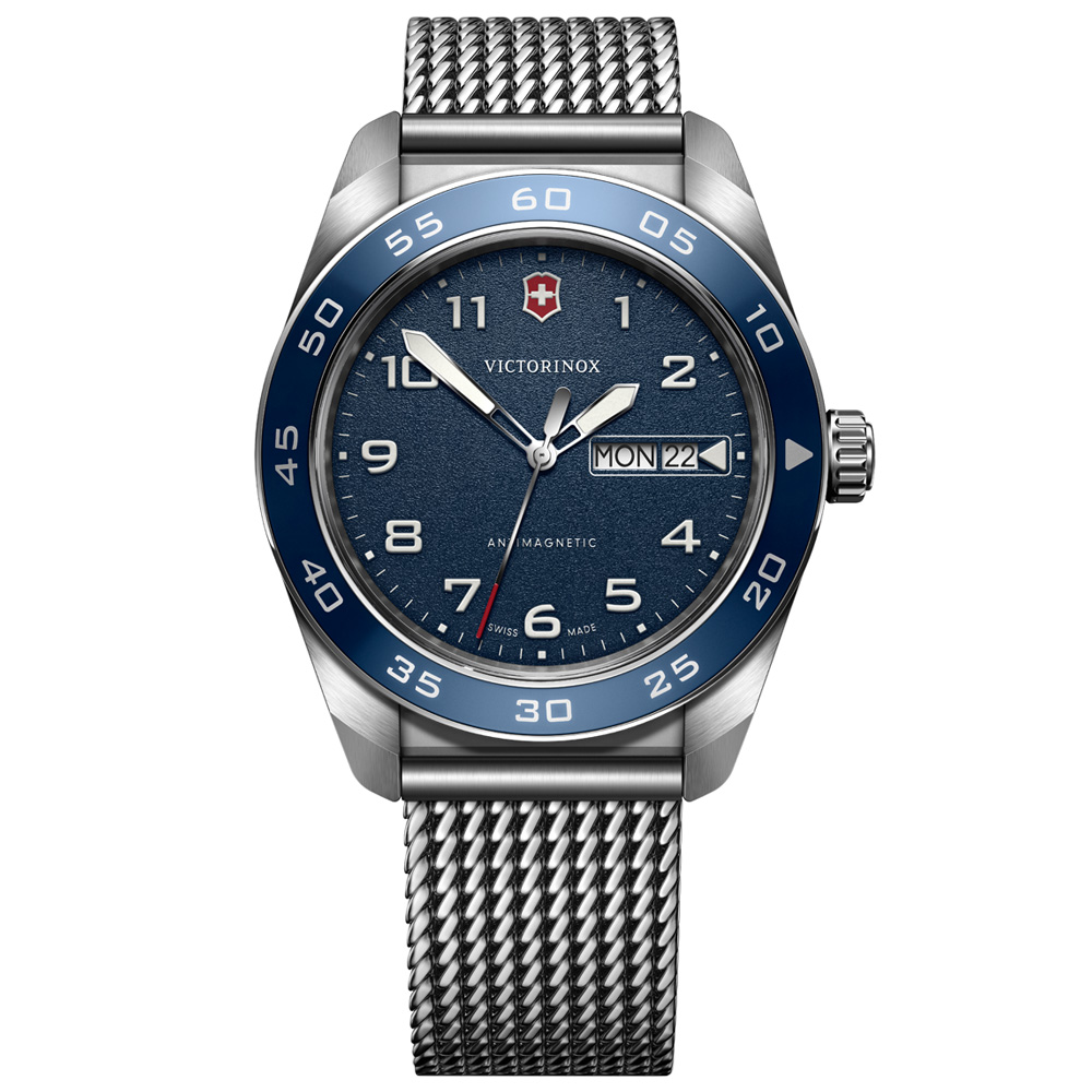 VICTORINOX 瑞士維氏 Swiss Army 浮雕時標 時尚腕錶 錶 週年慶 雙11 42mm / VISA-242042