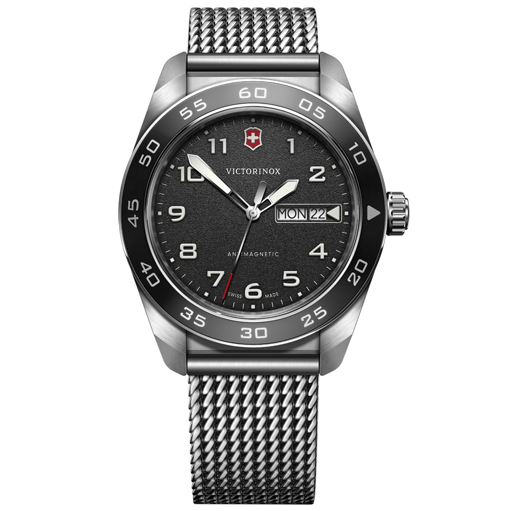 VICTORINOX 瑞士維氏 Swiss Army 浮雕時標 時尚腕錶 錶 週年慶 雙11 42mm / VISA-242043