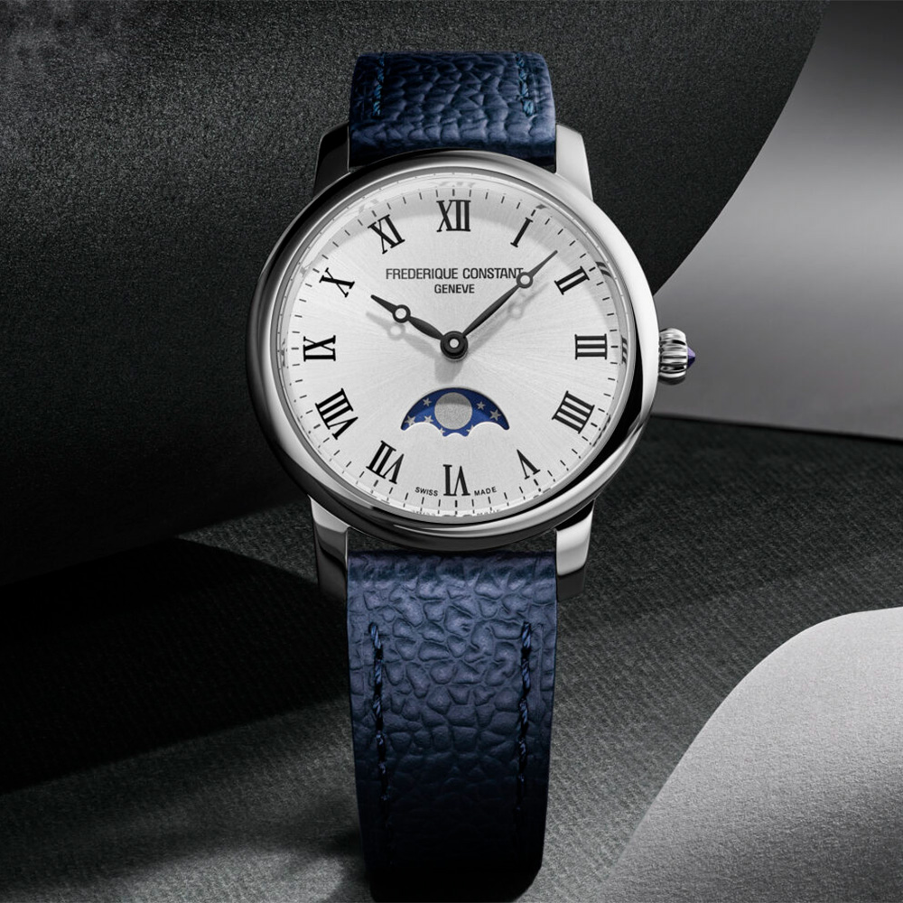 CONSTANT 康斯登 Slimline 羅馬月相石英女錶 手錶-30mm FC-206RS1S6