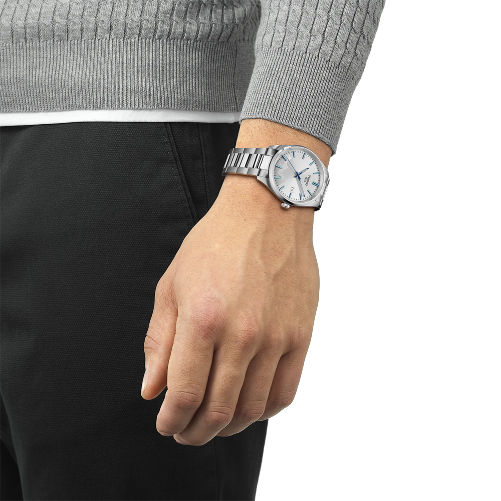 TISSOT 天梭官方授權PR100 少女峰限定款經典簡約紳士腕錶/銀/40mm