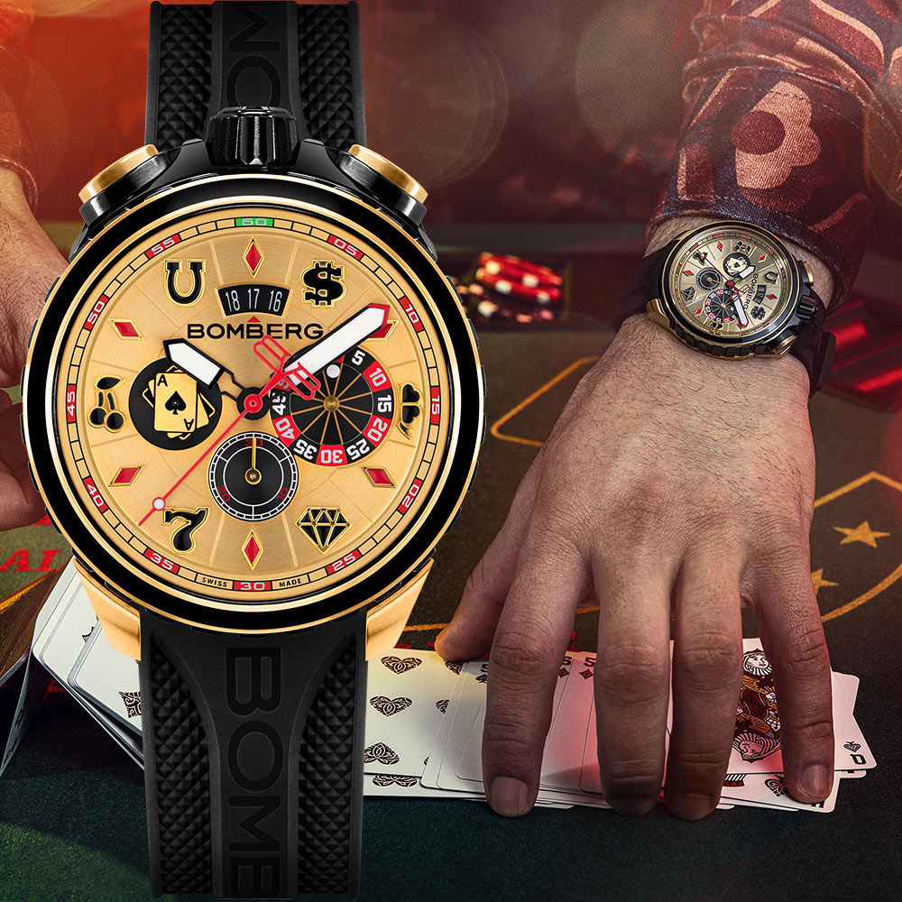 BOMBERG 炸彈錶 GOLDEN CHIP CASINO黃金籌碼計時手錶 BS45CHPPKBA.075-2.12