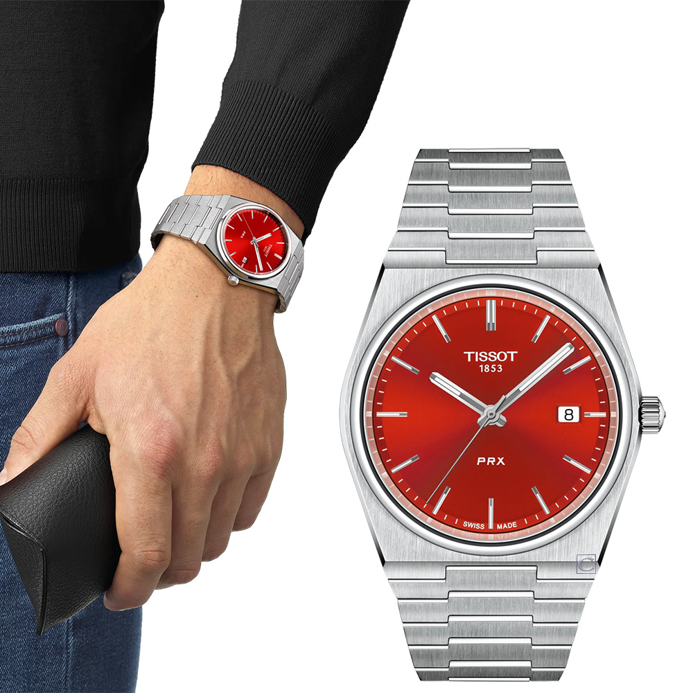 TISSOT 天梭 官方授權 PRX系列 70年代復刻 時尚腕錶 男錶 手錶-T1374101142100