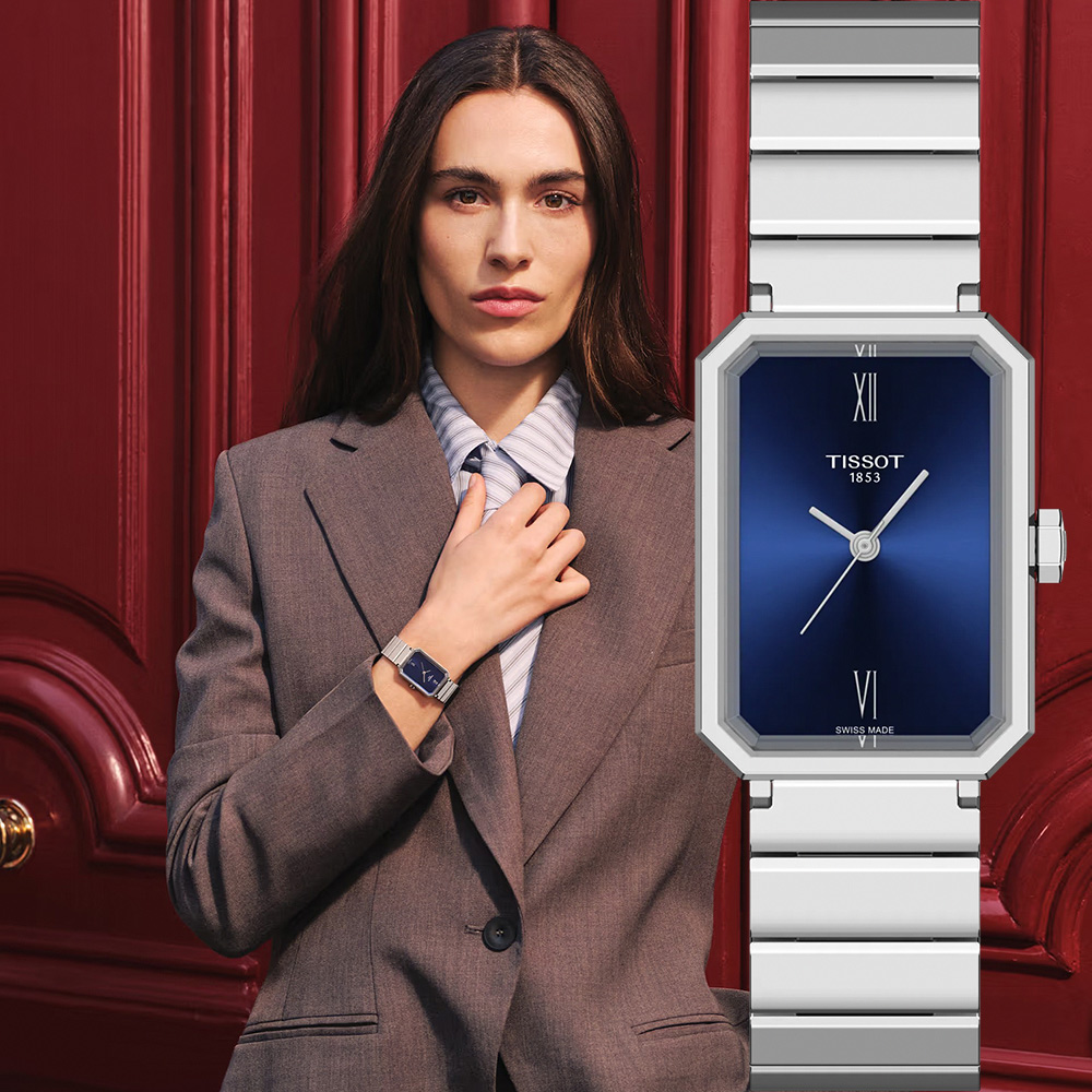 TISSOT 天梭 官方授權 T160.110.11.043.00 SRV系列 幾何線條方形石英女錶 周年慶獻禮-30mm T1601101104300