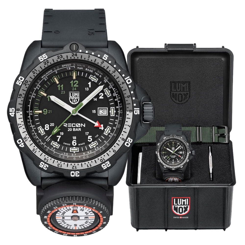 LUMINOX 雷明時 RECON Nav Spec GMT 偵察兵手錶-45mm 1LM-8837SET