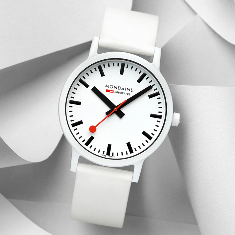 Mondaine 瑞士國鐵 essence 環境永續簡約手錶-41mm 1XM-41110RA