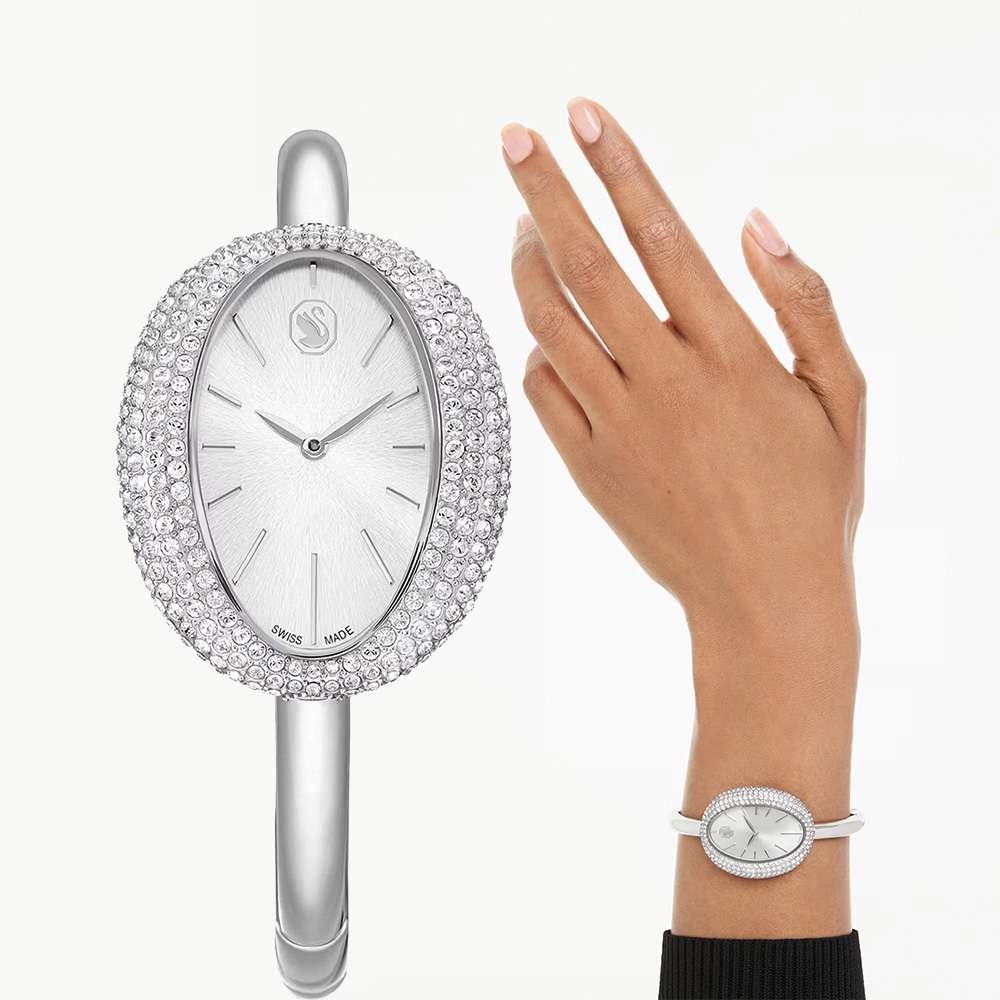 SWAROVSKI 施華洛世奇 Imber 璀璨水晶橢圓形手環式手錶 女錶-35x28mm 5705419