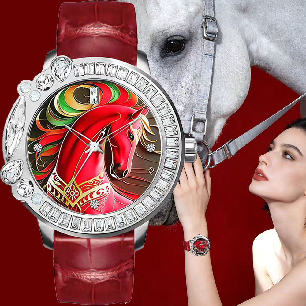 Galtiscopio 迦堤 RED HORSE 紅馬系列手錶-紅色皮帶款/40mm HOSS001RLS