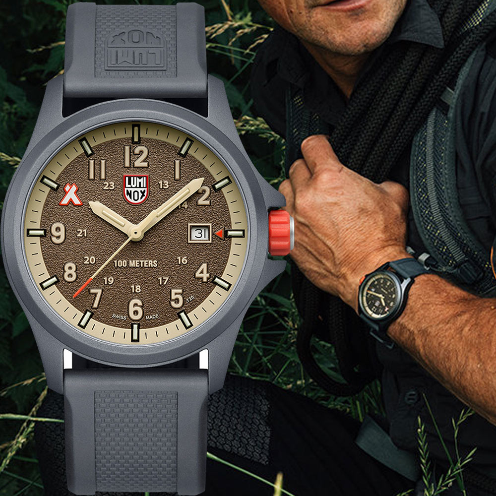 LUMINOX 雷明時 Bear Grylls 貝爾荒野求生 鋁合金登山者手錶-灰/43mm 1LM-3716