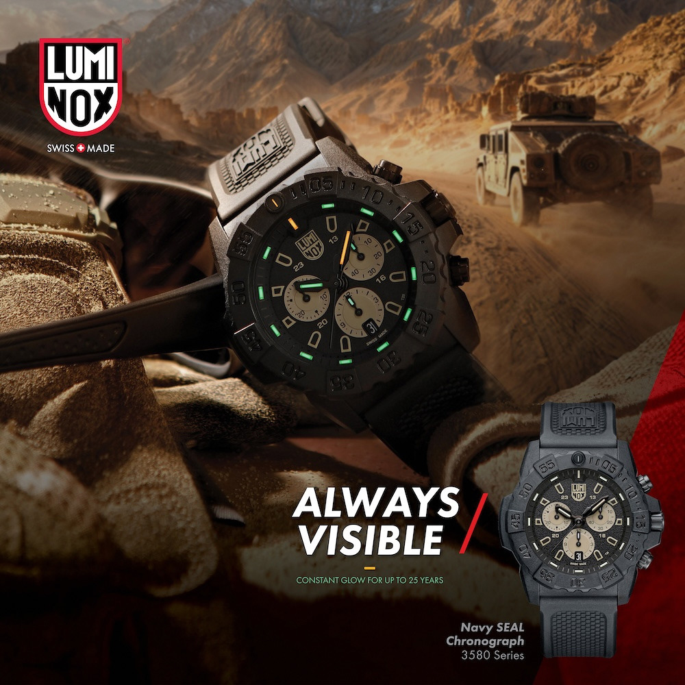 LUMINOX 雷明時 Navy SEAL Chrono 海豹三眼計時手錶-沙色/45mm 1LM-3587