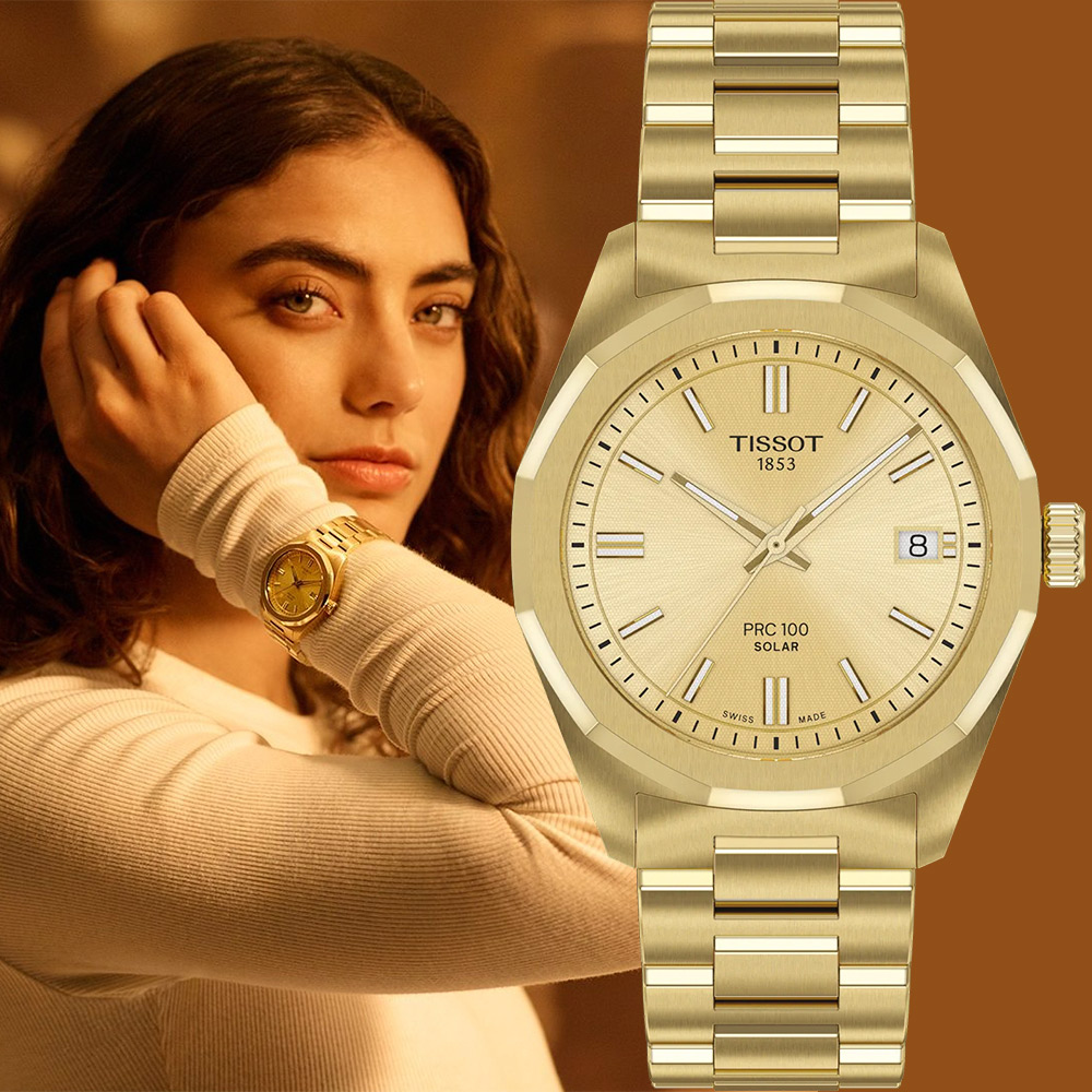 TISSOT 天梭 官方授權 T151.822.33.021.00 PRC 100 Solar 太陽能女錶 周年慶獻禮-34mm T1518223302100