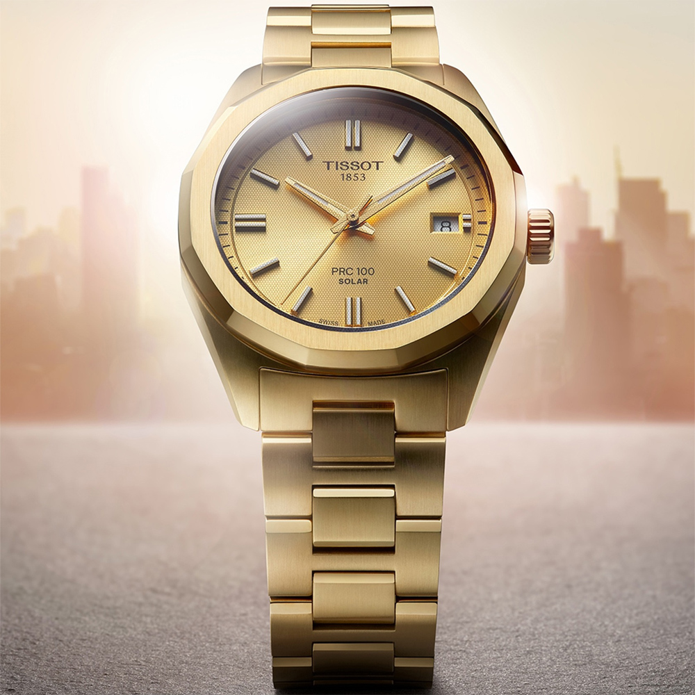 TISSOT 天梭 官方授權 PRC 100 簡約時尚太陽能腕錶 錶 週年慶 雙11 34mm/T1518223302100