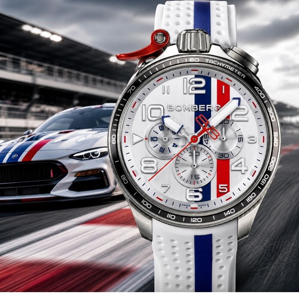 BOMBERG 炸彈錶 Bolt-68 系列 全鋼白面XL復古賽車計時碼錶