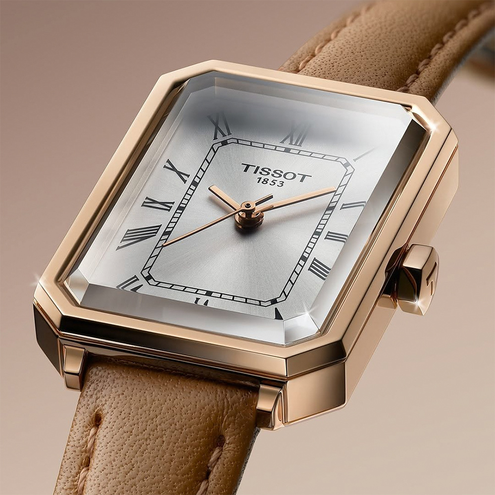 TISSOT 天梭 官方授權 T160.110.36.033.00 SRV系列 幾何線條方形石英女錶 百貨周年慶-30mm T1601103603300