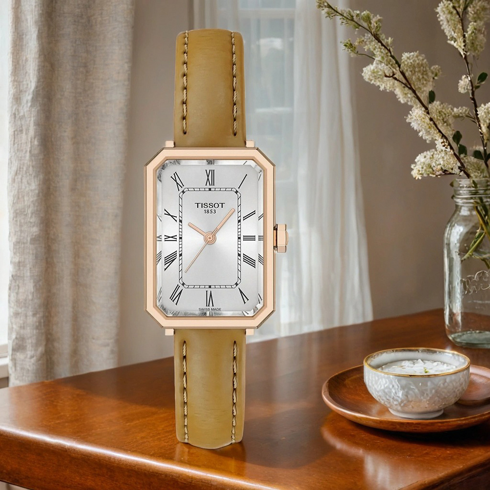 TISSOT 天梭 官方授權 T160.110.36.033.00 SRV系列 幾何線條方形石英女錶 周年慶獻禮-30mm T1601103603300