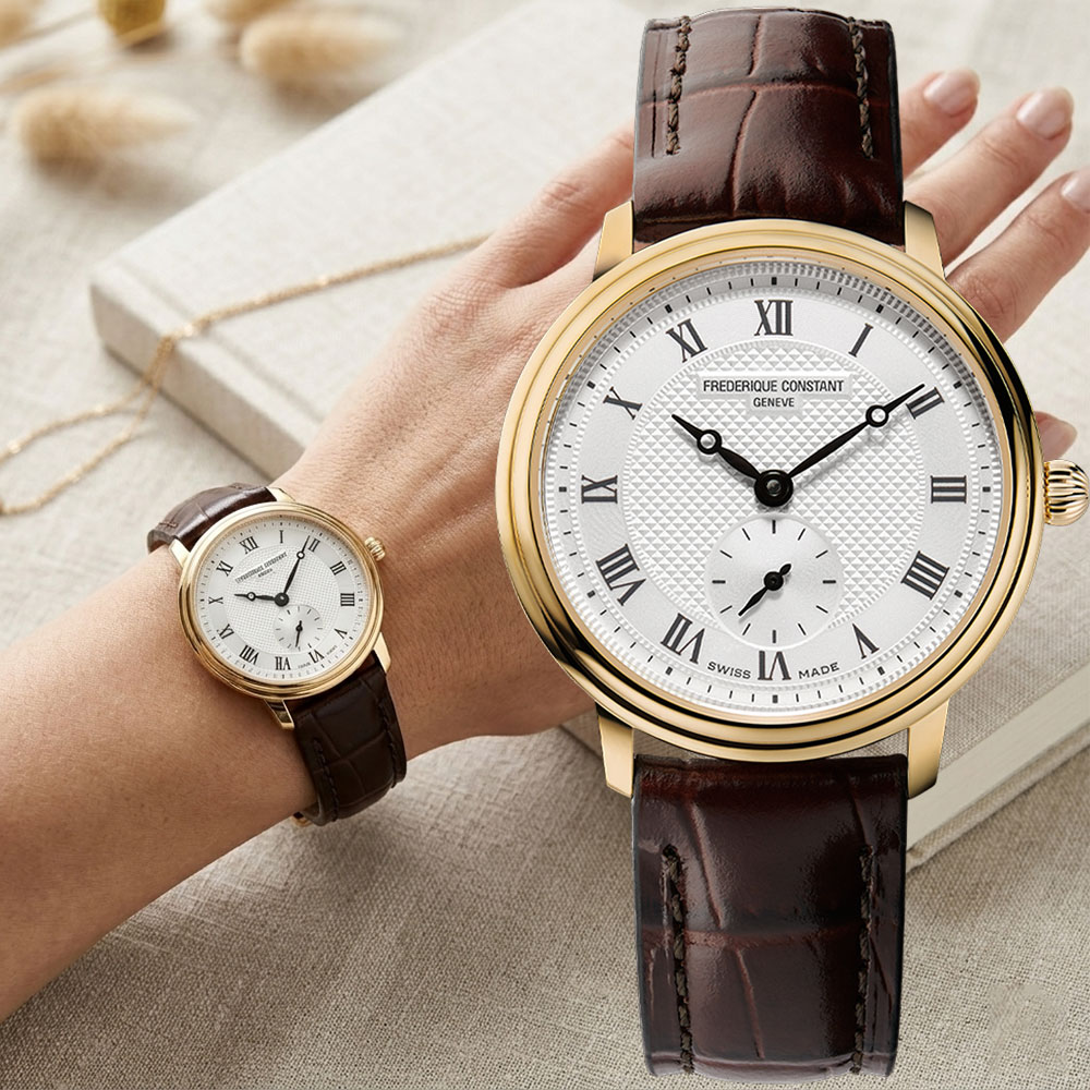CONSTANT 康斯登 Slimline 羅馬小秒針石英女錶 FC-235M1S5
