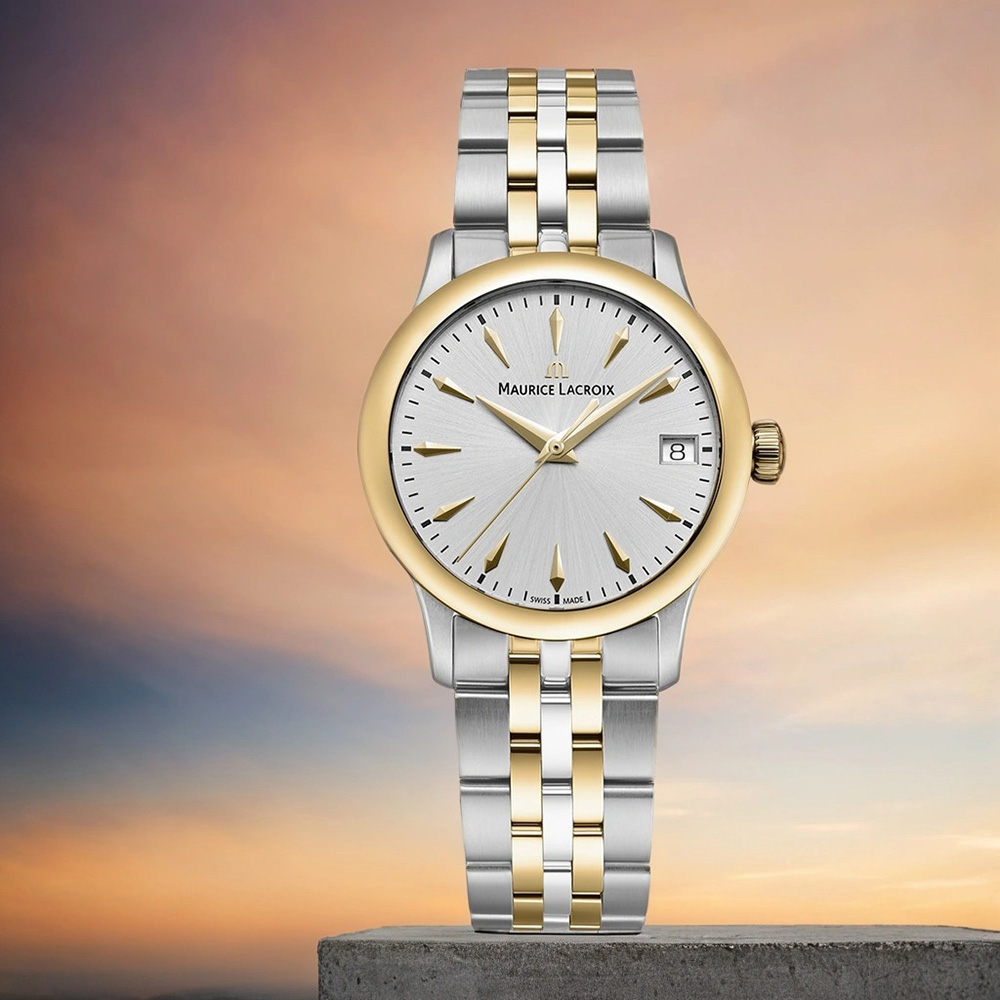 Maurice Lacroix 艾美 1975系列 優雅復古日期石英女錶-雙色/33mm 751006-PVY12-131-1