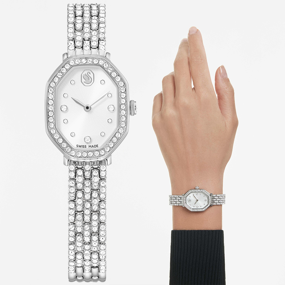 SWAROVSKI 施華洛世奇 Dextera Octagon 優雅水晶八角手錶 女錶-32x23mm 5749451